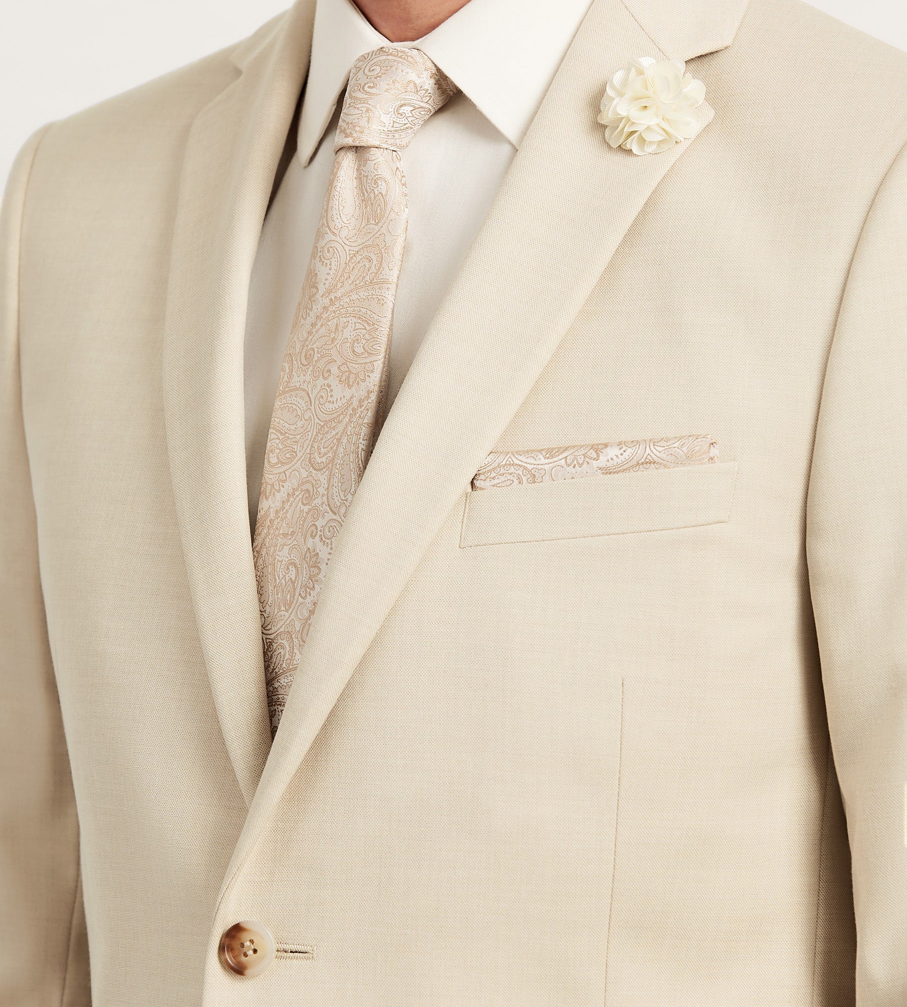 Slim Fit Wheat Solid Suit