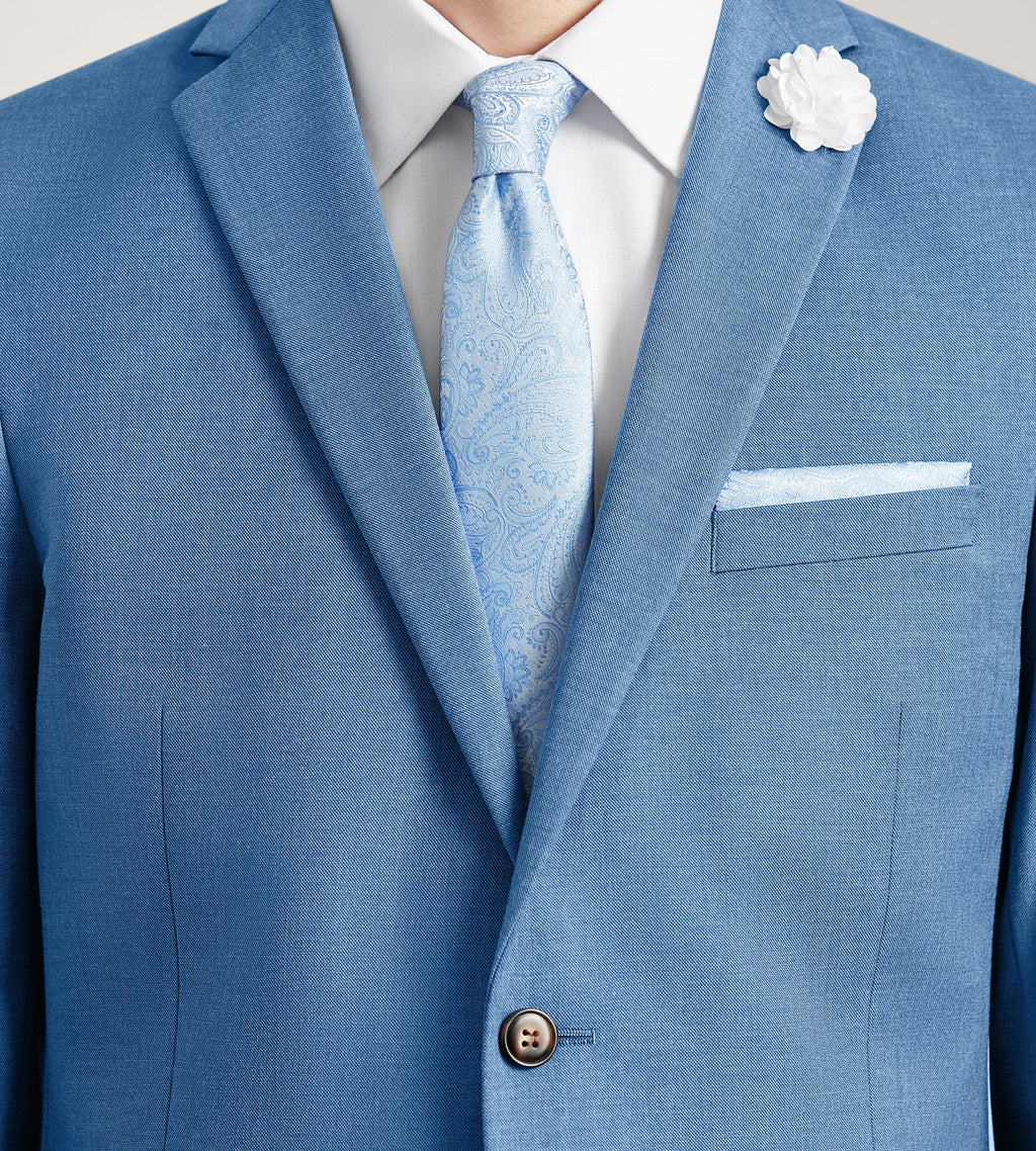 Slim Fit Denim Solid Suit