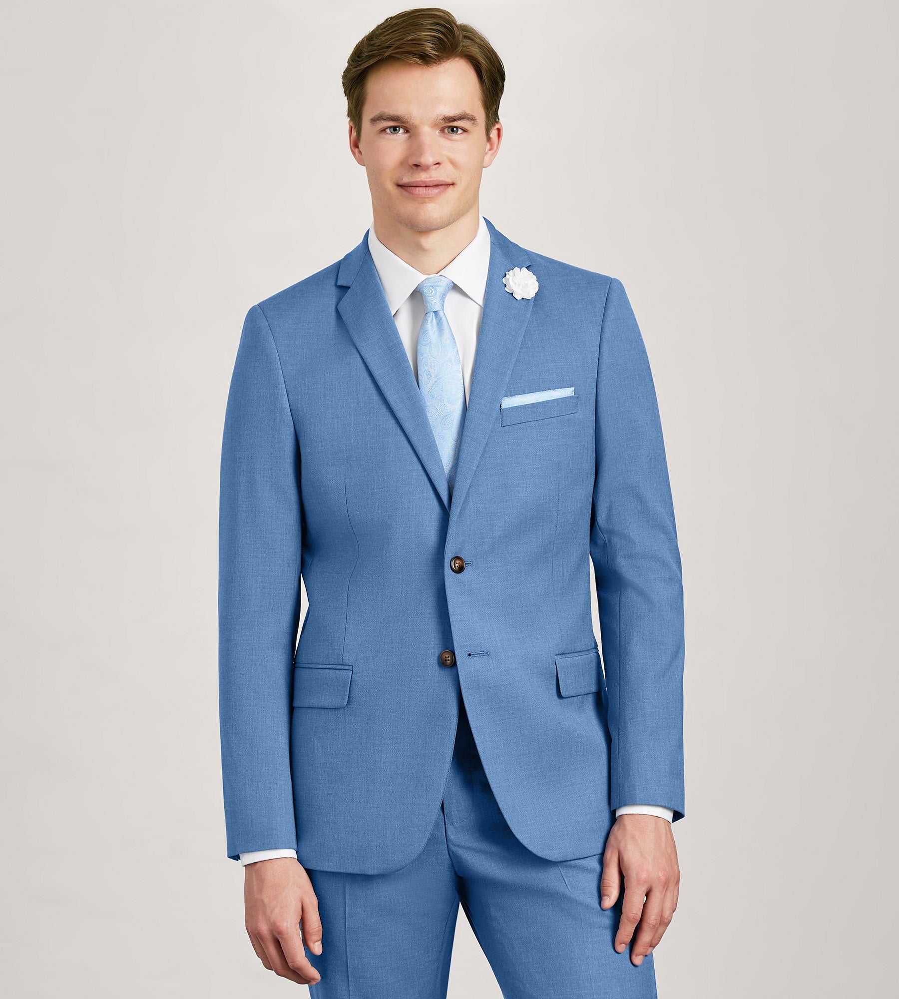 Modern Fit Denim Solid Suit