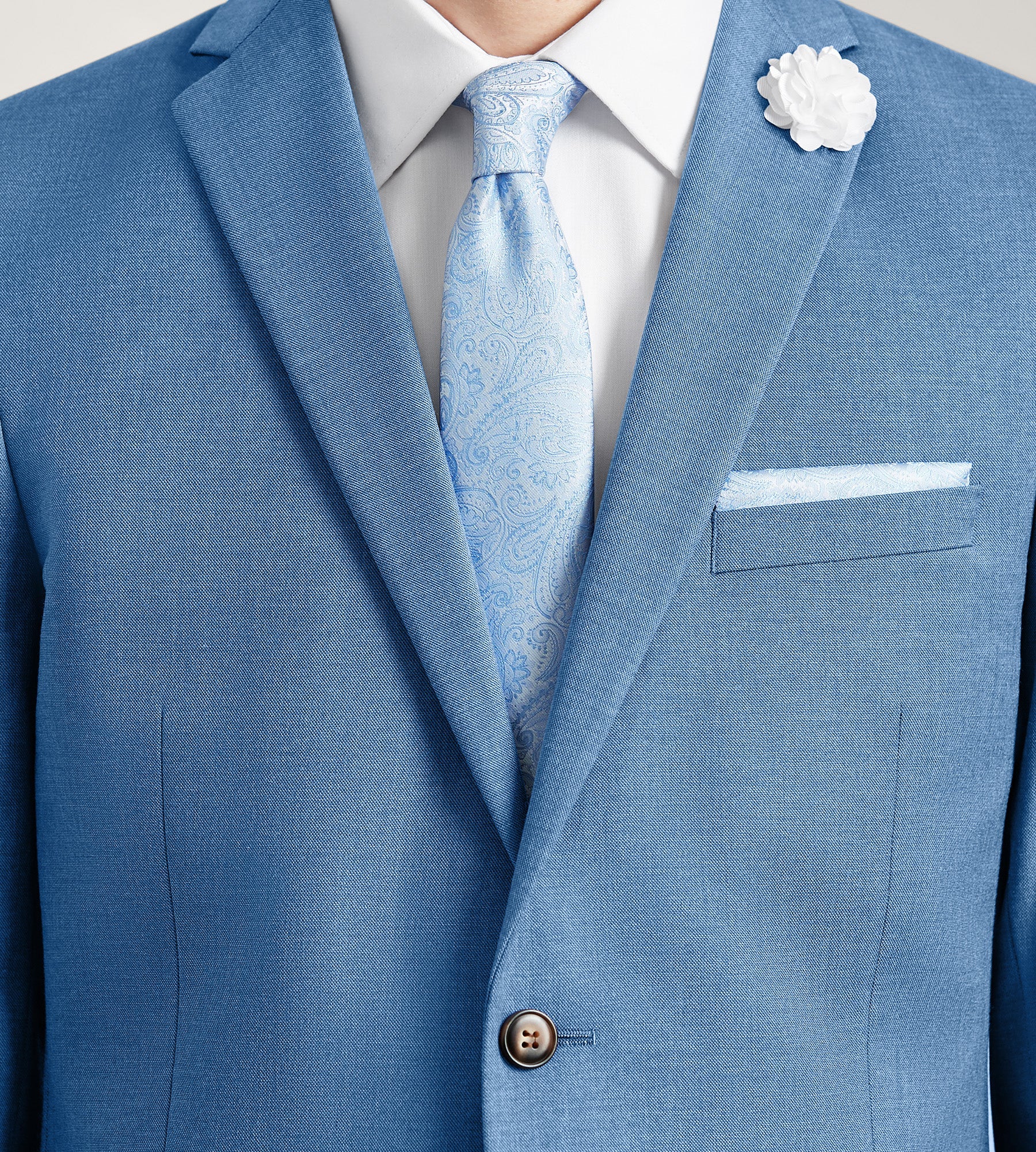 Modern Fit Denim Solid Suit