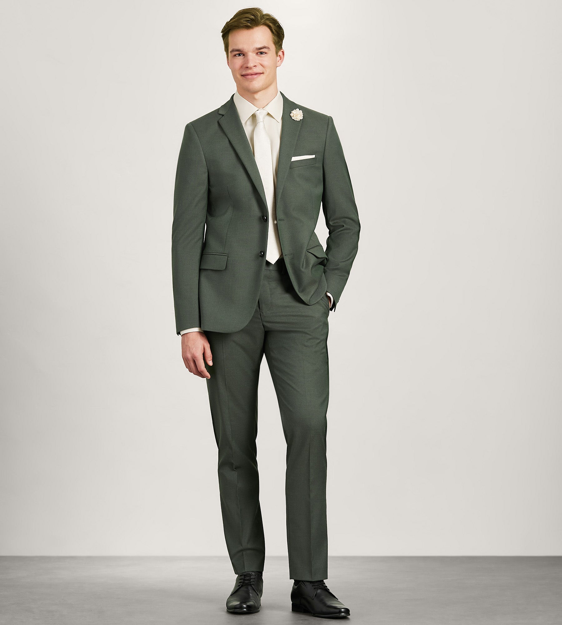 Slim Fit Olive Solid Suit