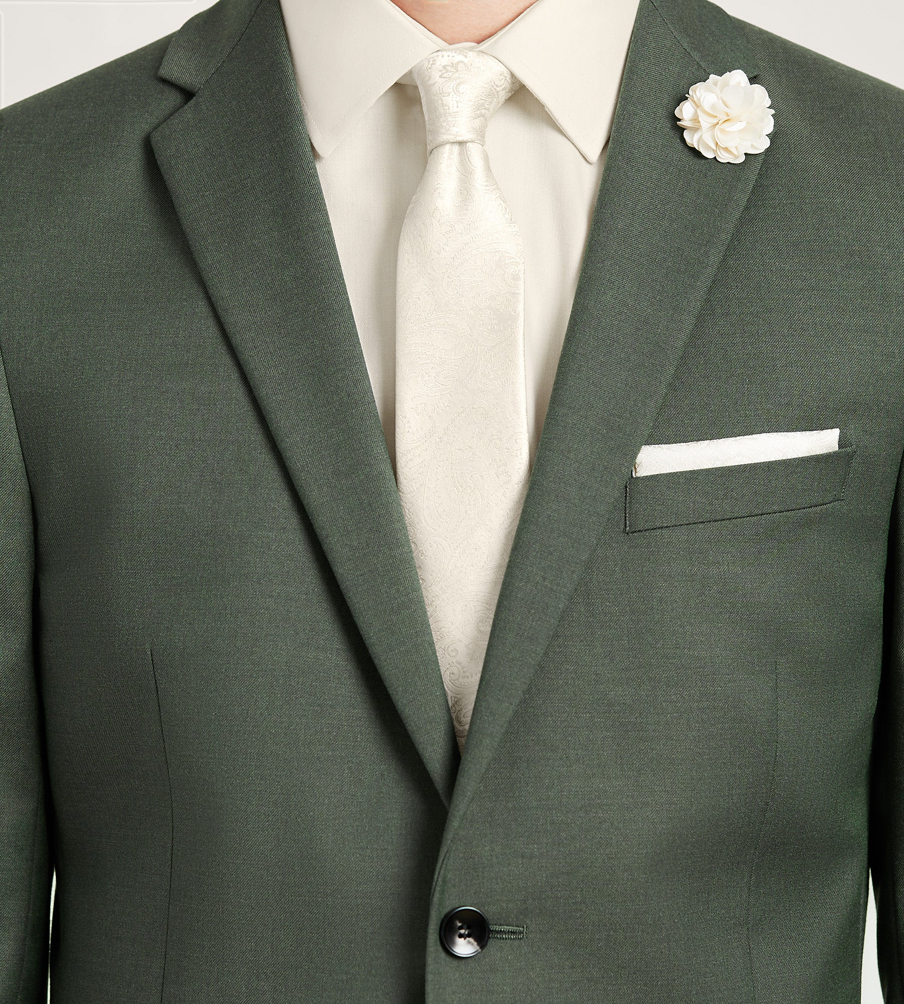 Modern Fit Olive Solid Suit