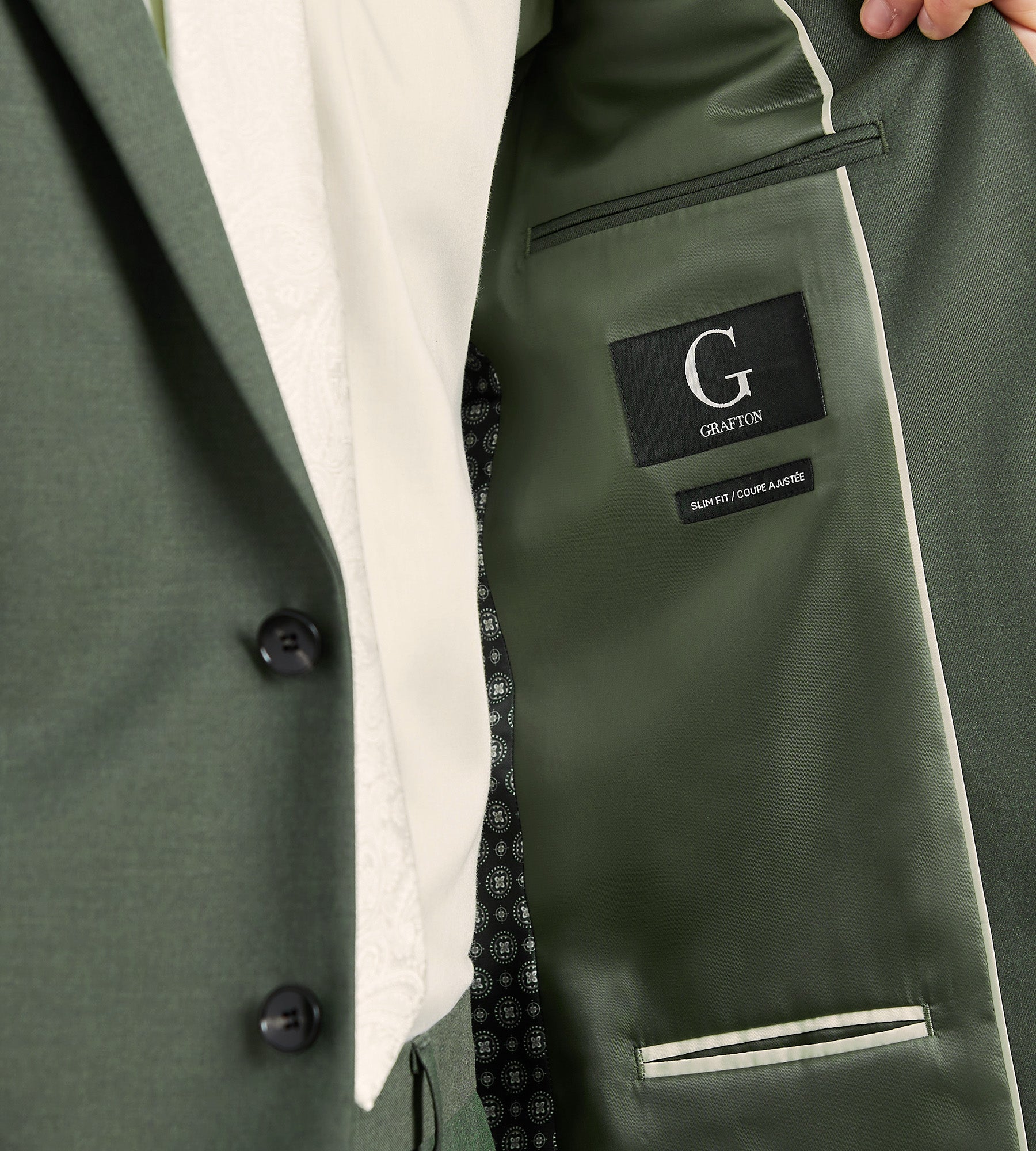 Modern Fit Olive Solid Suit