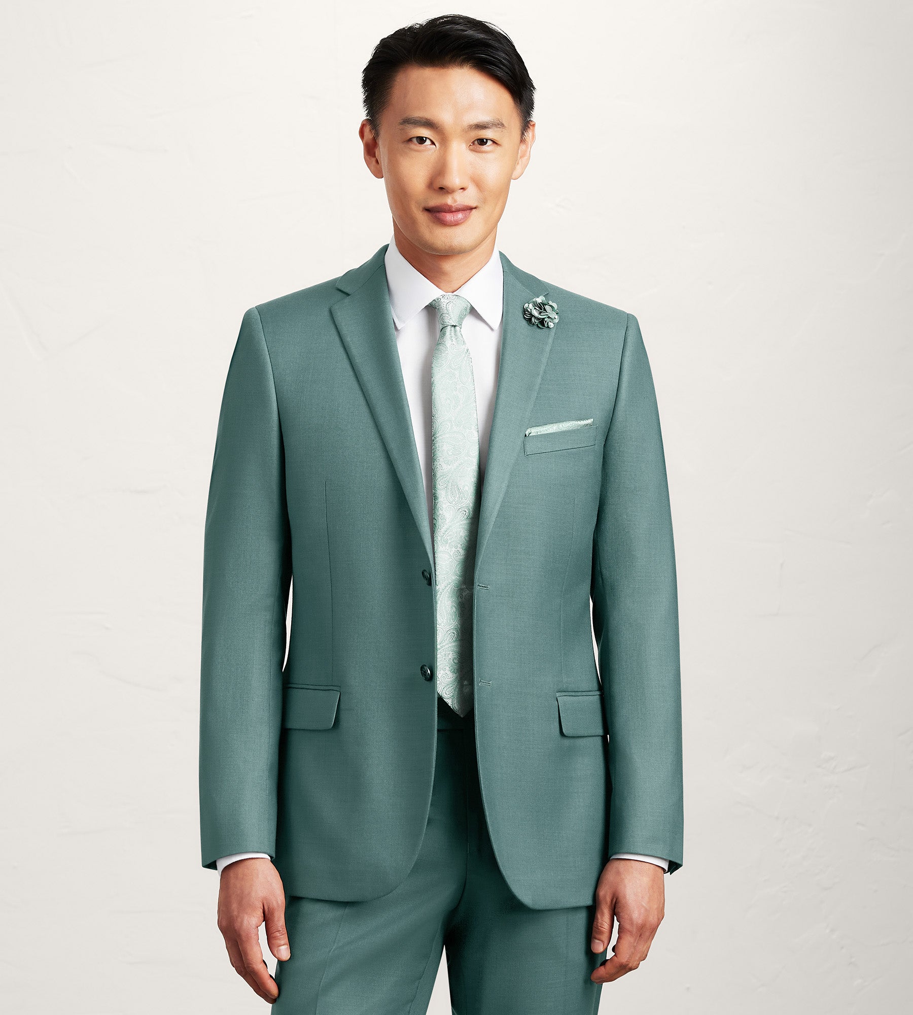 Modern Fit Teal Solid Suit