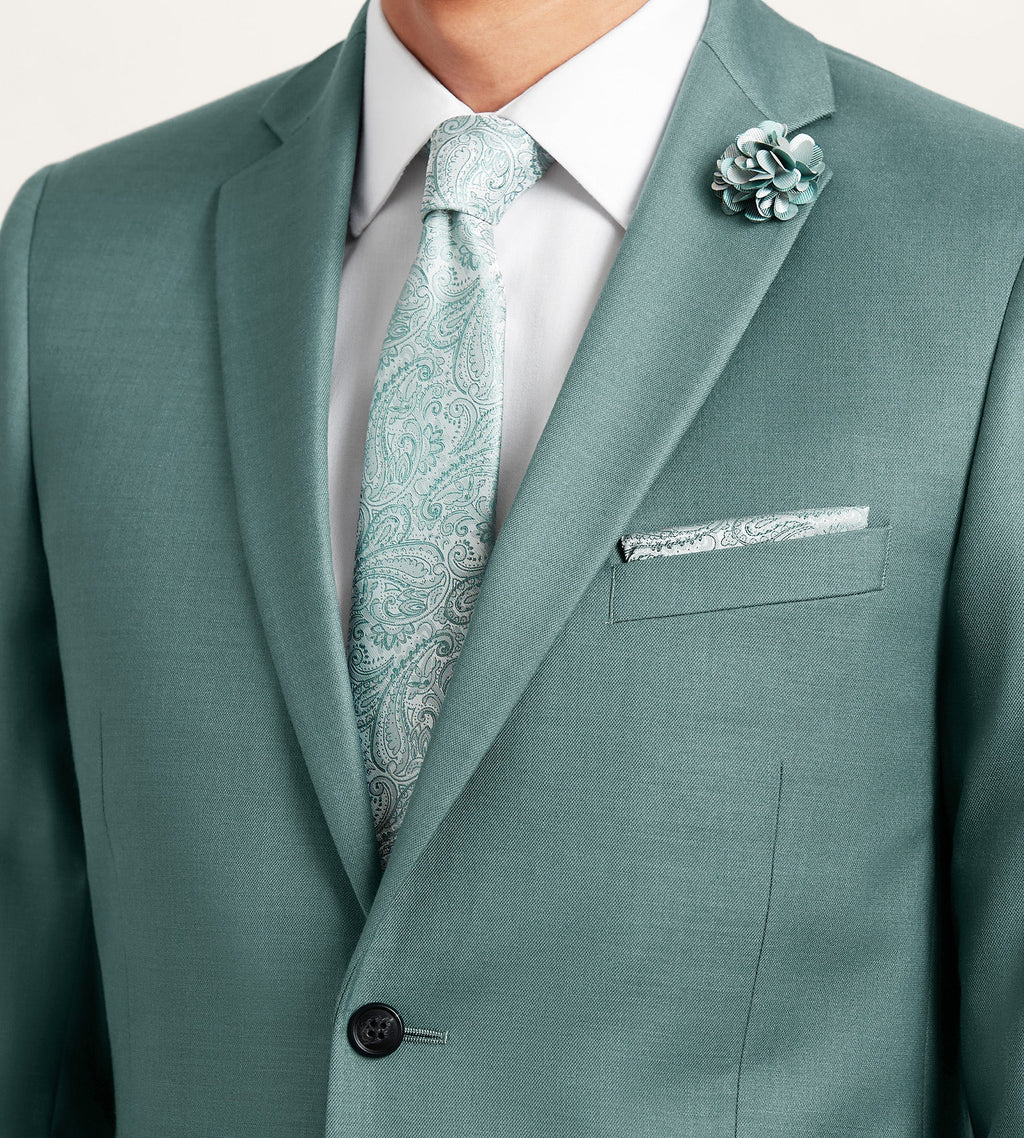 Modern Fit Teal Solid Suit