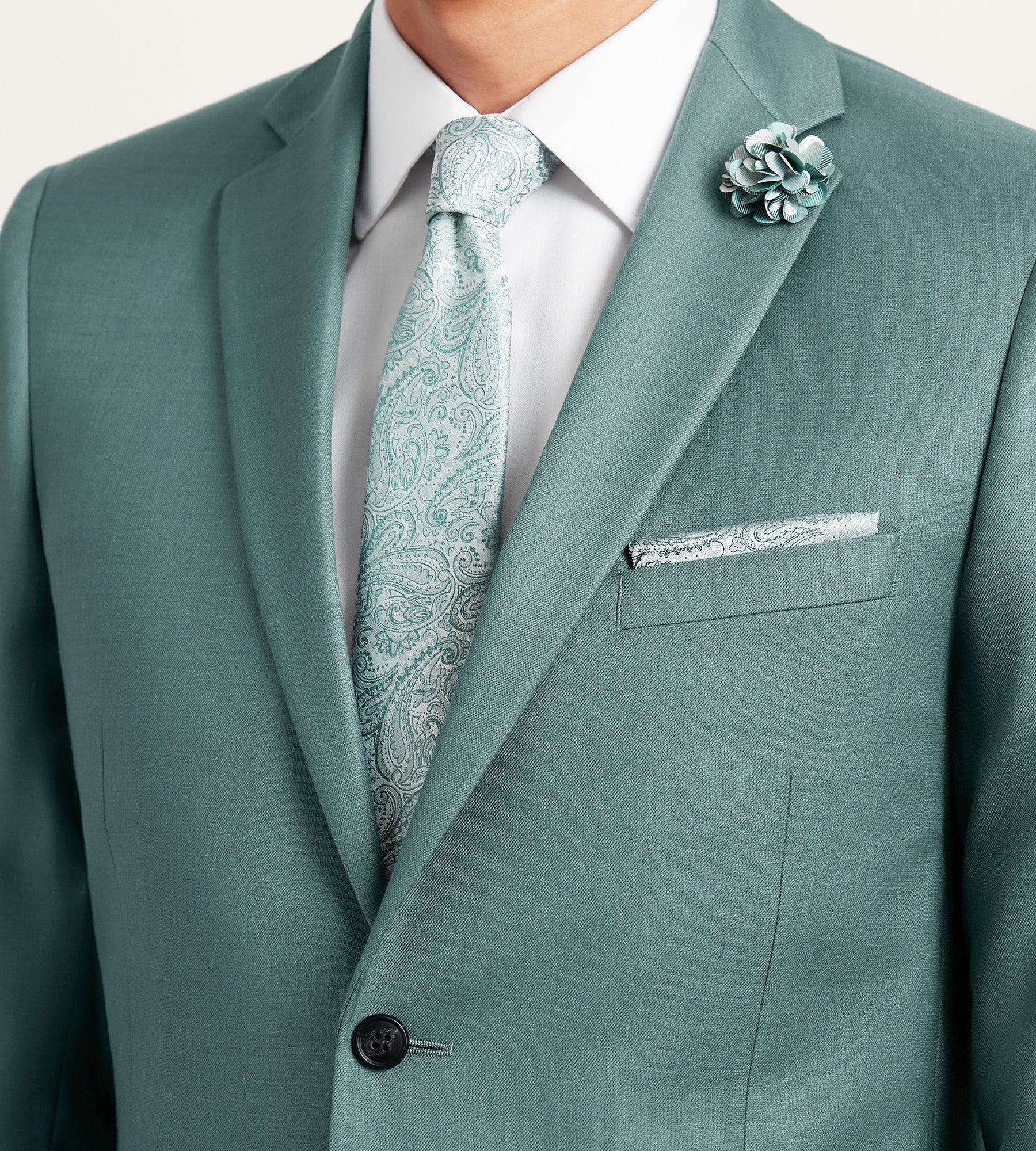Modern Fit Teal Solid Suit