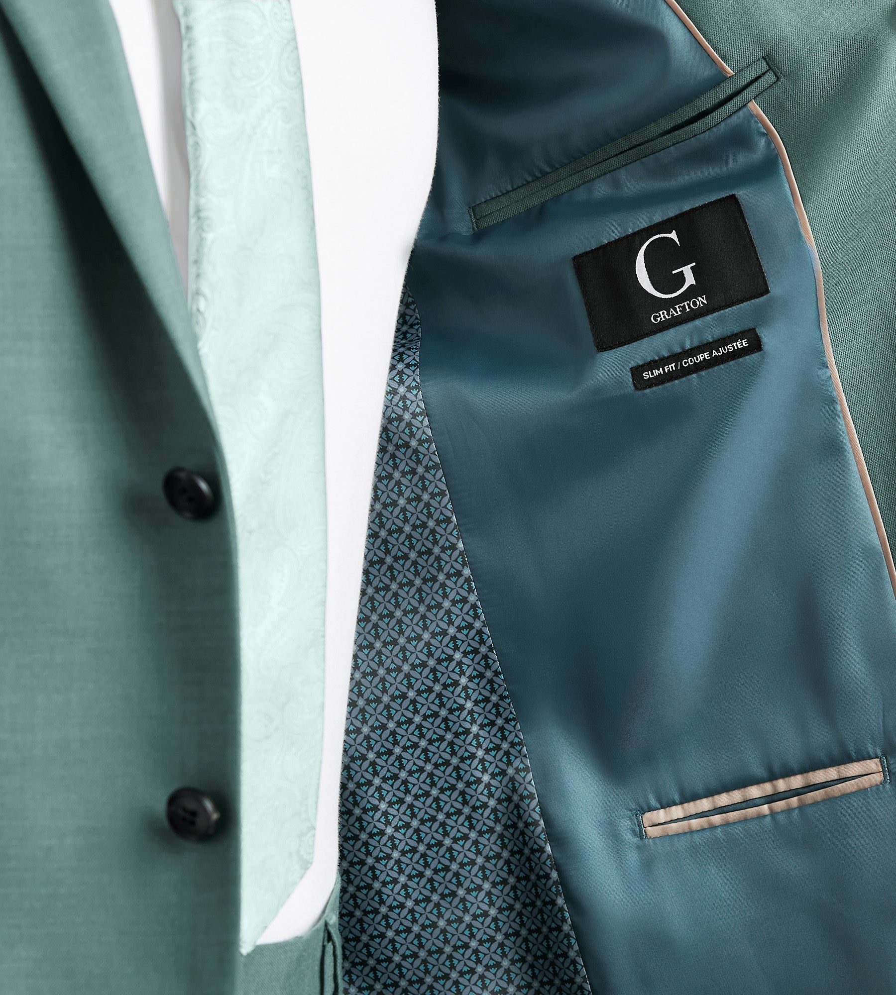 Modern Fit Teal Solid Suit