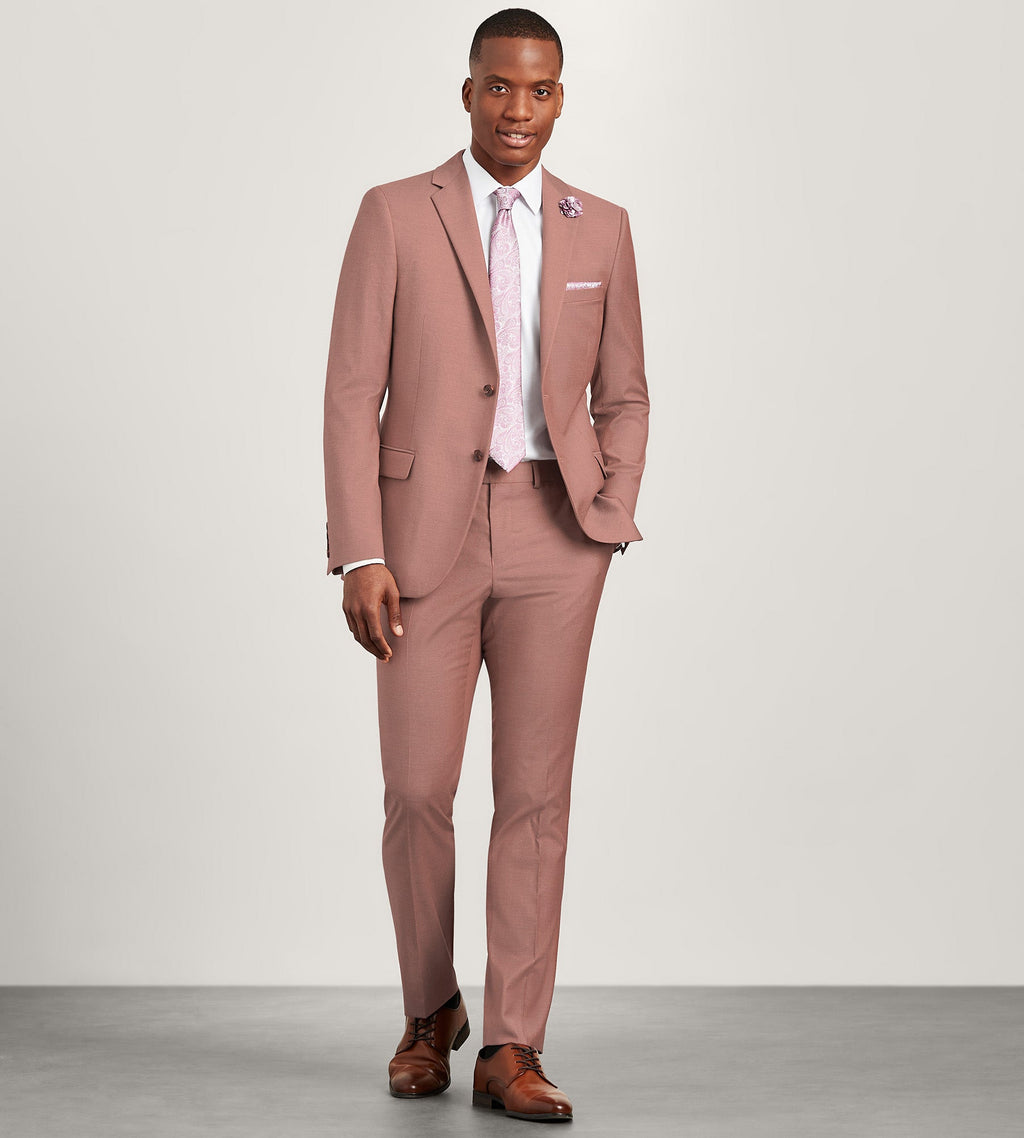 Slim Fit Dark Rose Solid Suit