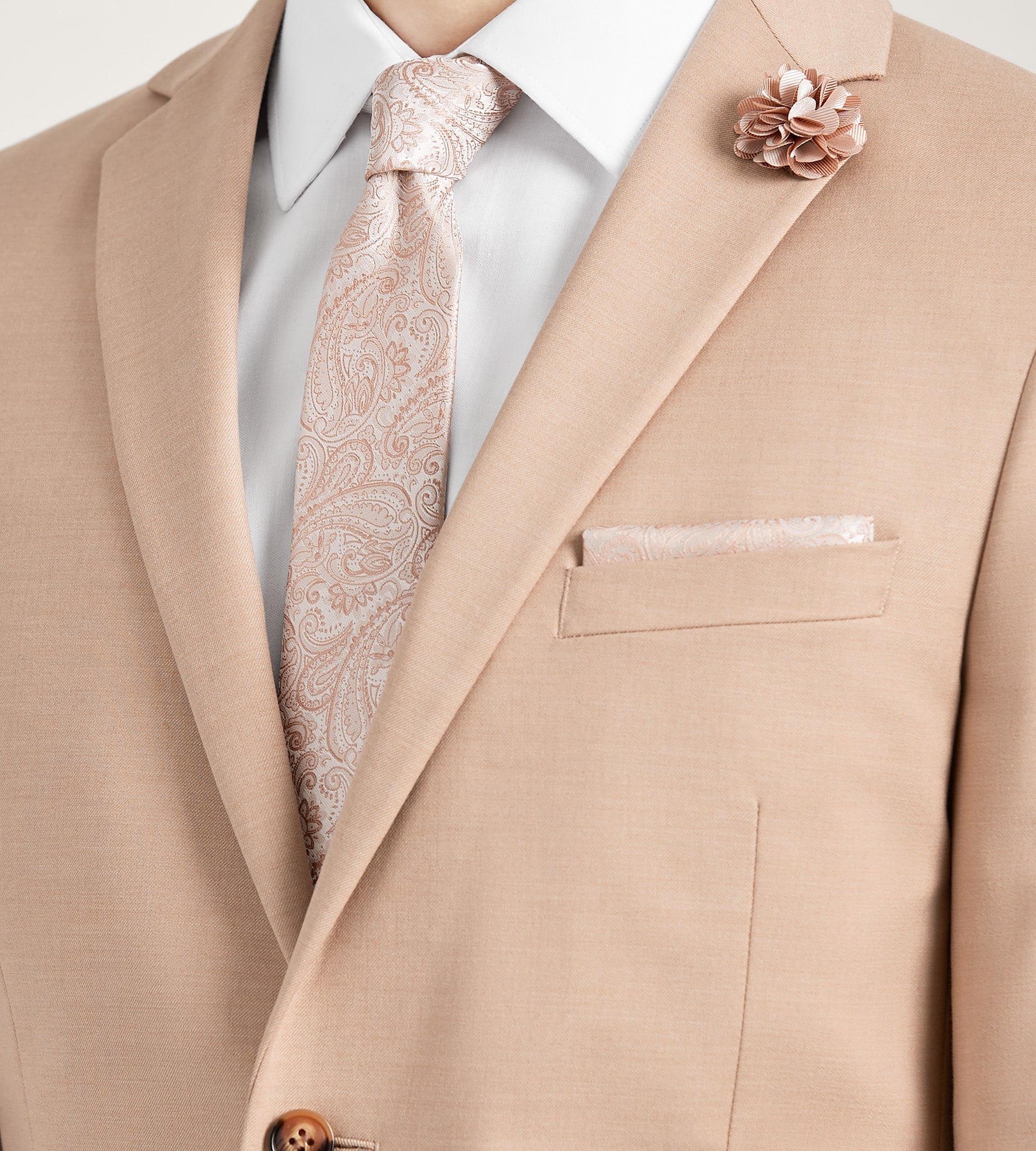 Slim Fit Blush Solid Suit