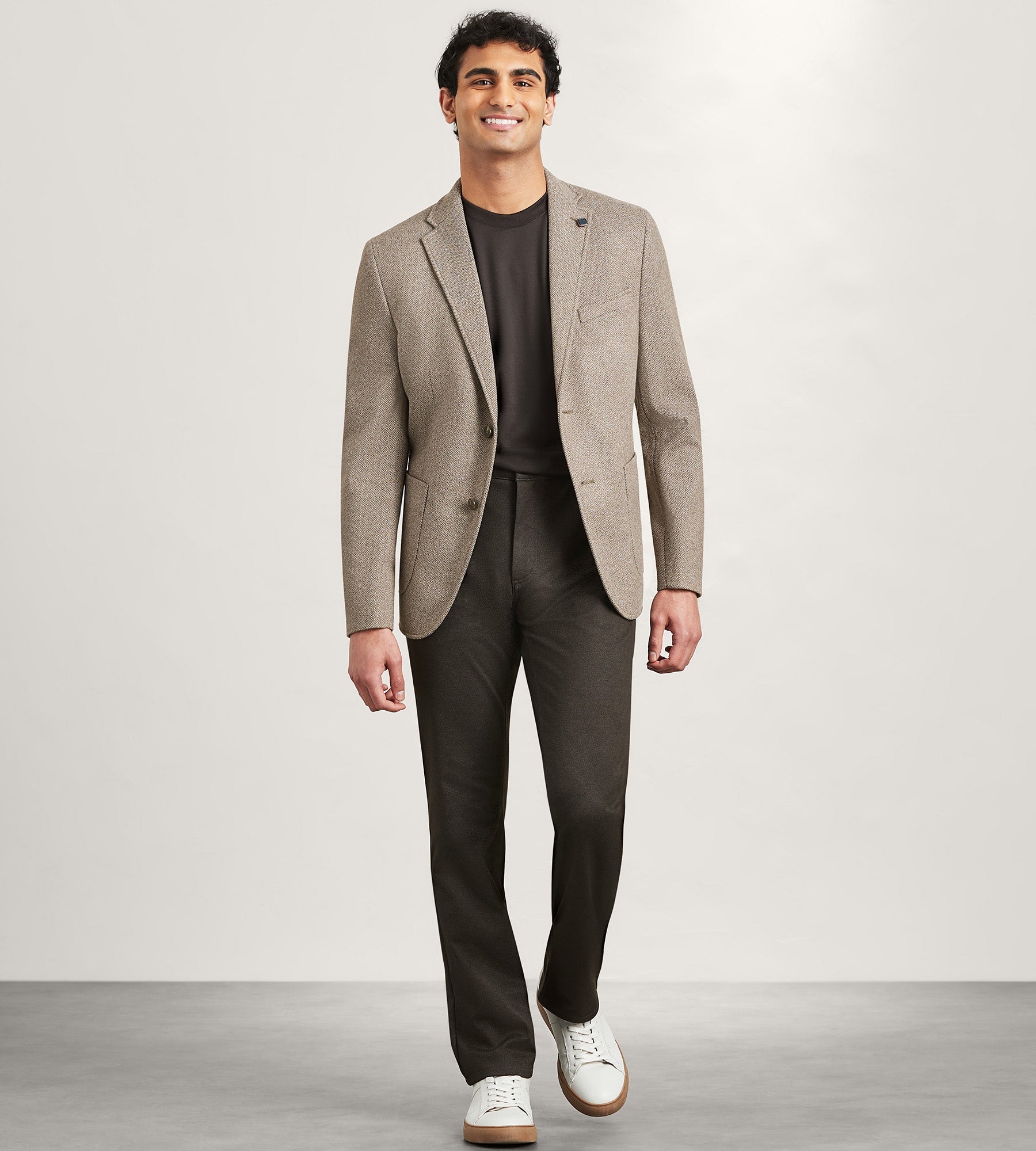 Modern Fit Knit Herringbone Sport Jacket