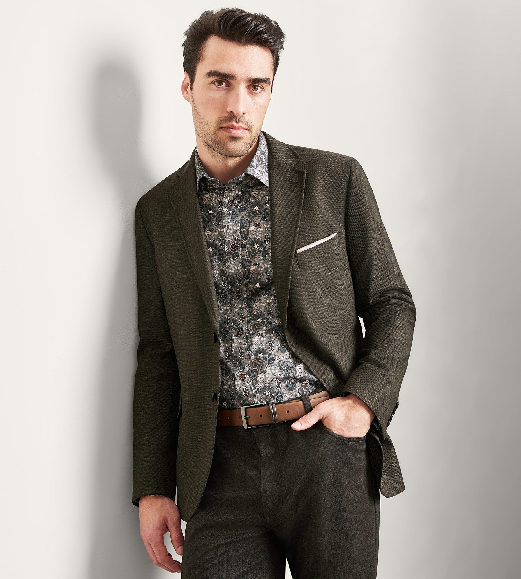 Modern Fit Woven Texture Sport Jacket