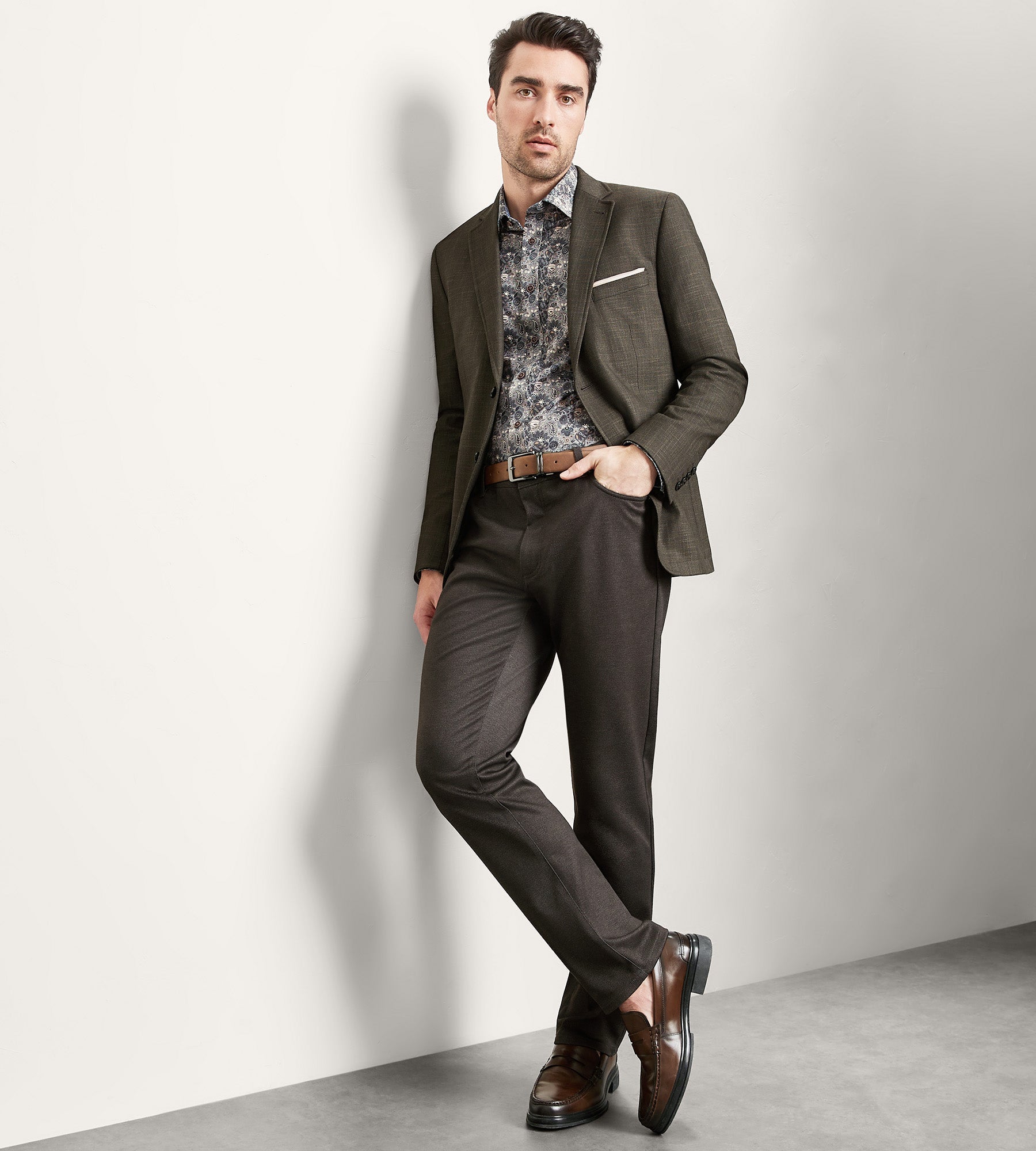 Modern Fit Woven Texture Sport Jacket