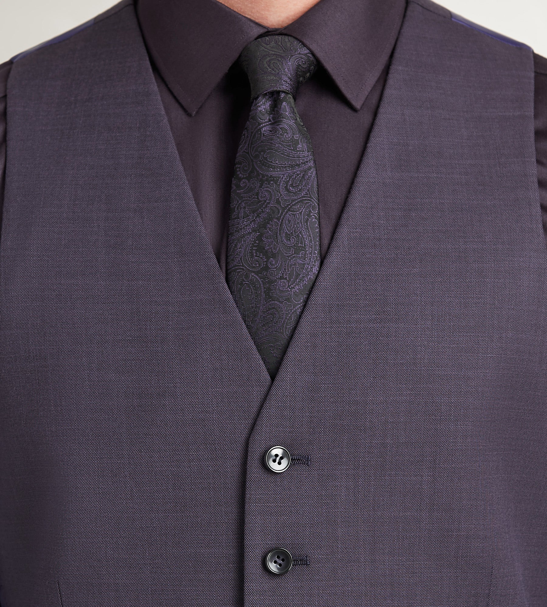 Deep Purple Solid Suit Vest