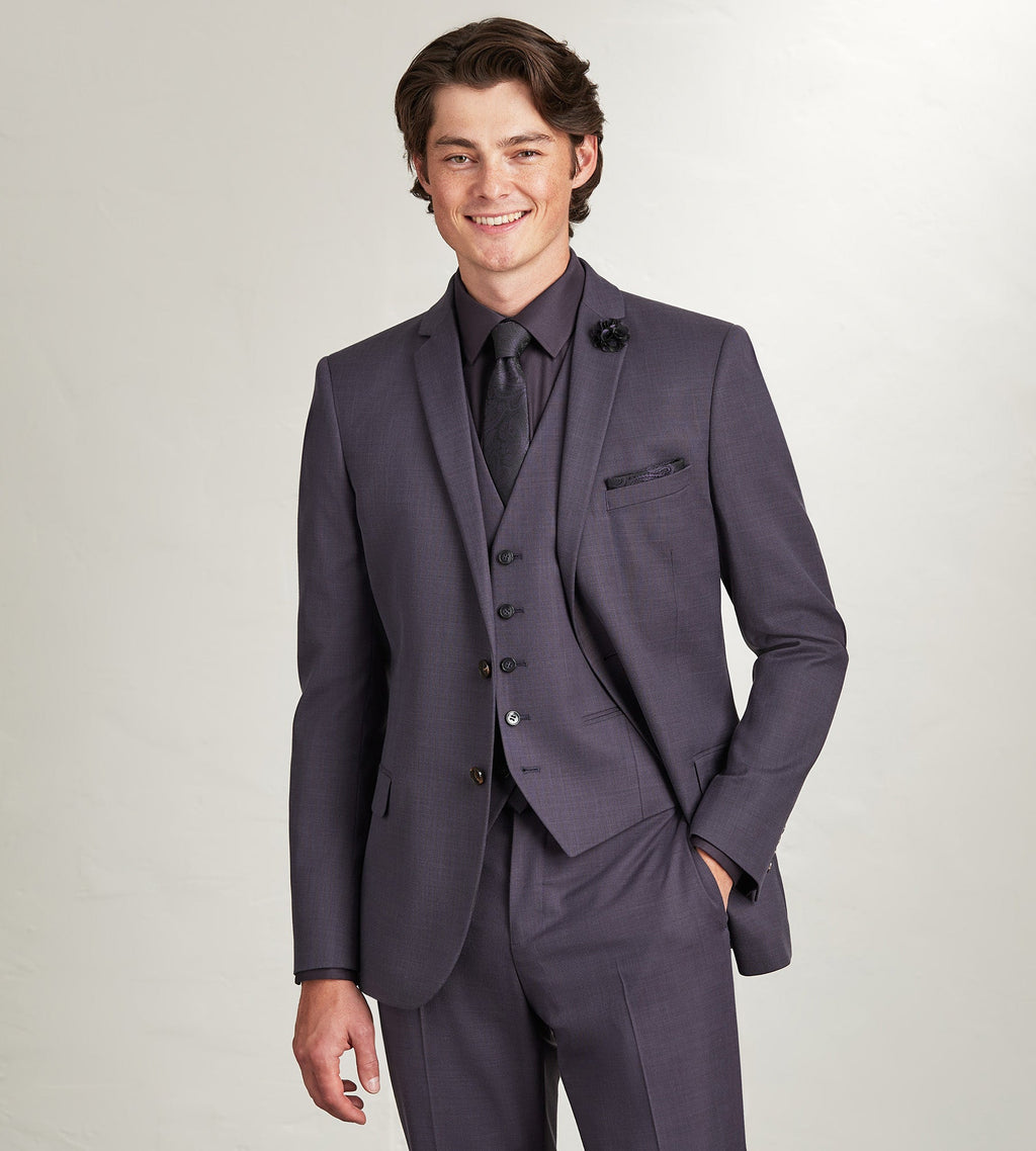 Deep Purple Solid Suit Vest