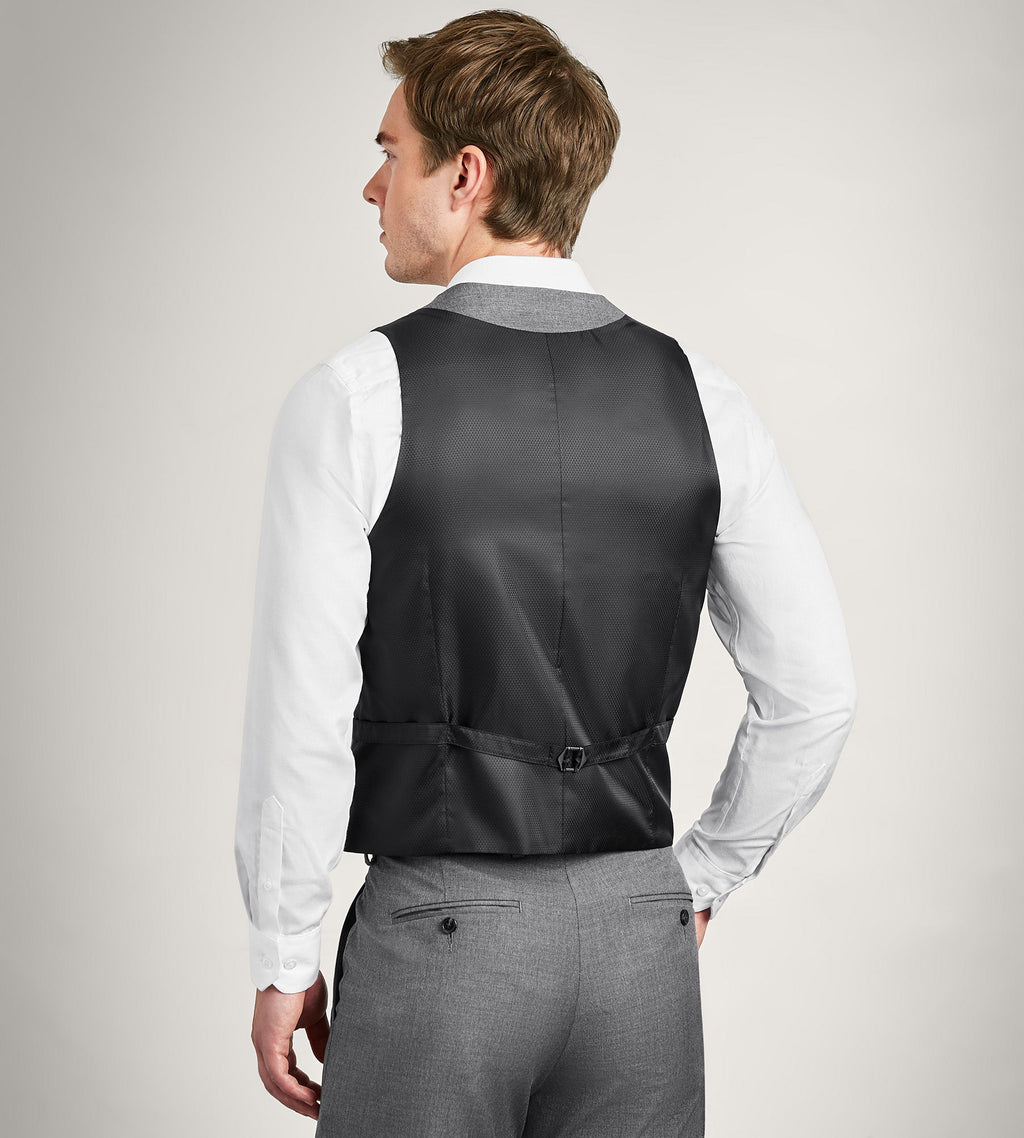 Grey Solid Suit Vest