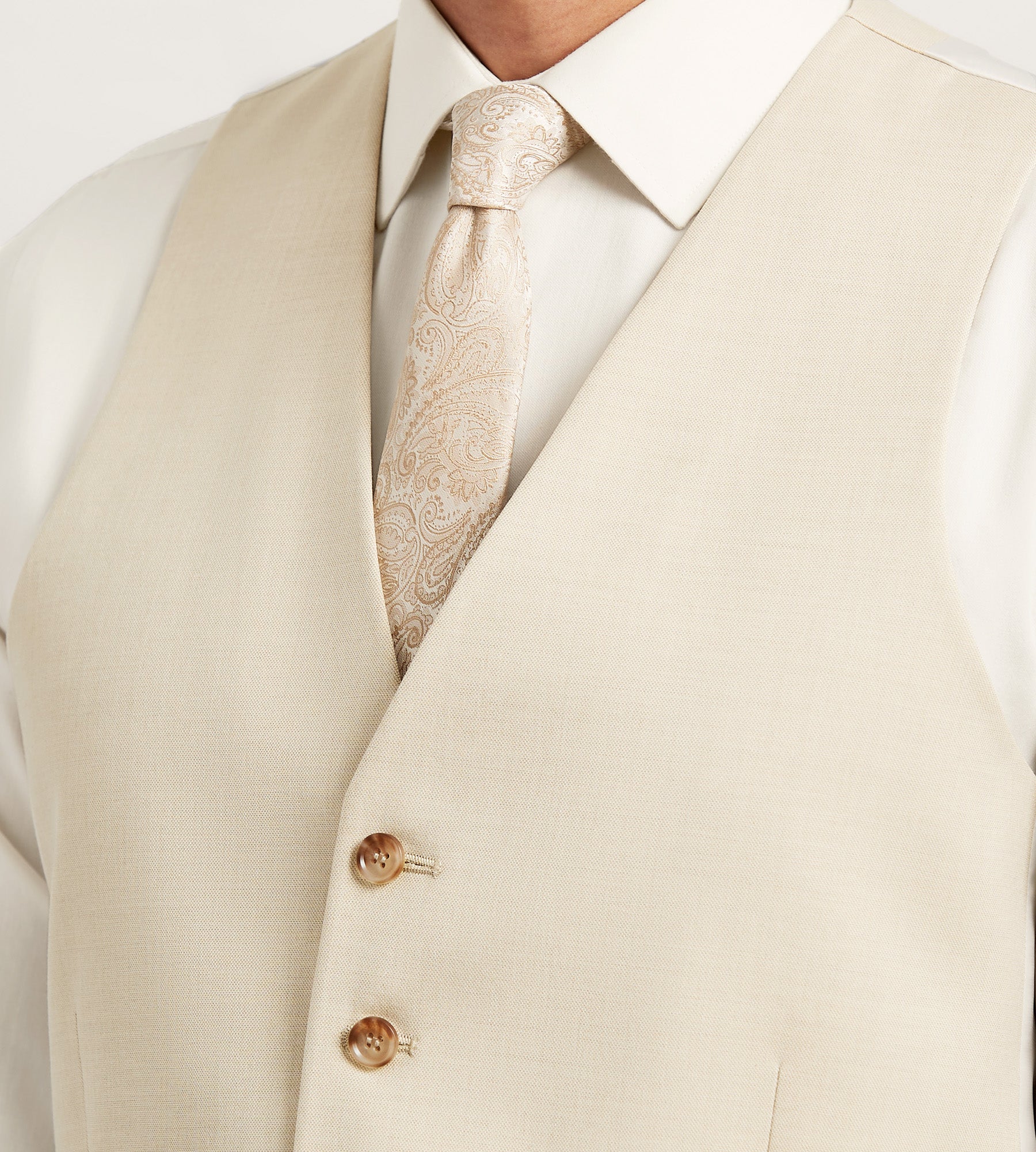 Wheat Solid Suit Vest