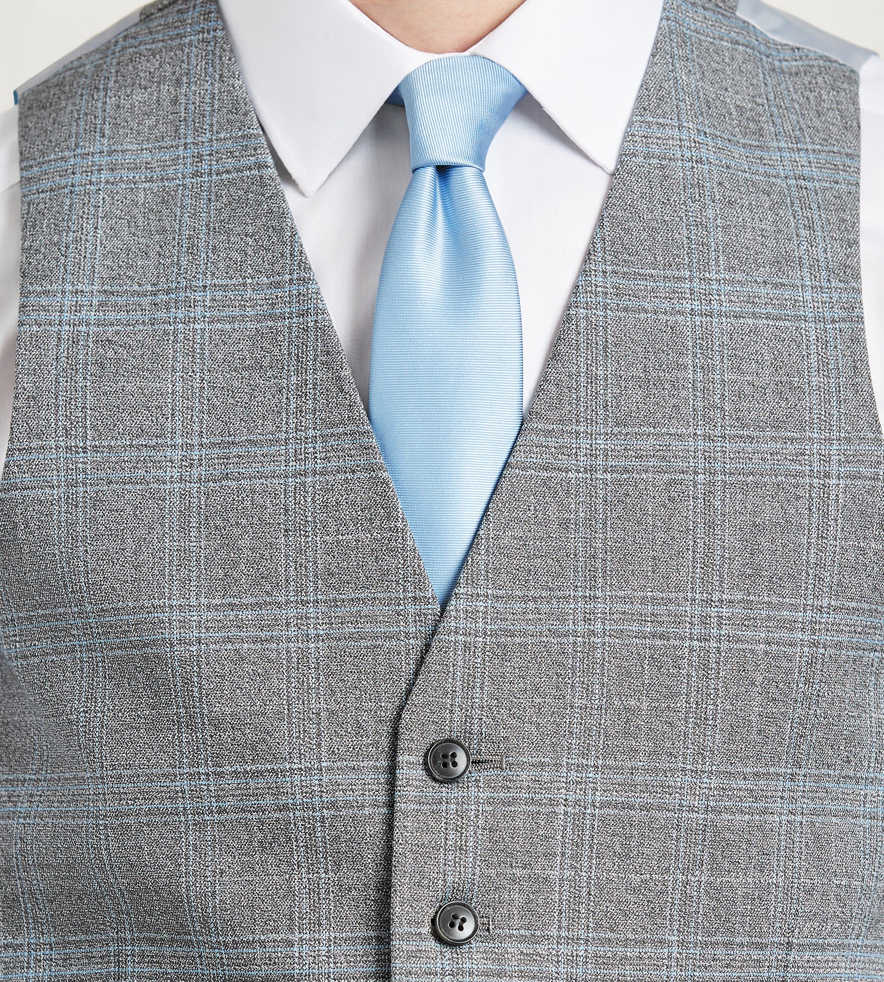 Grey Plaid Suit Vest