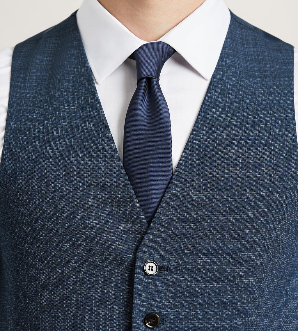 Blue Check Suit Vest