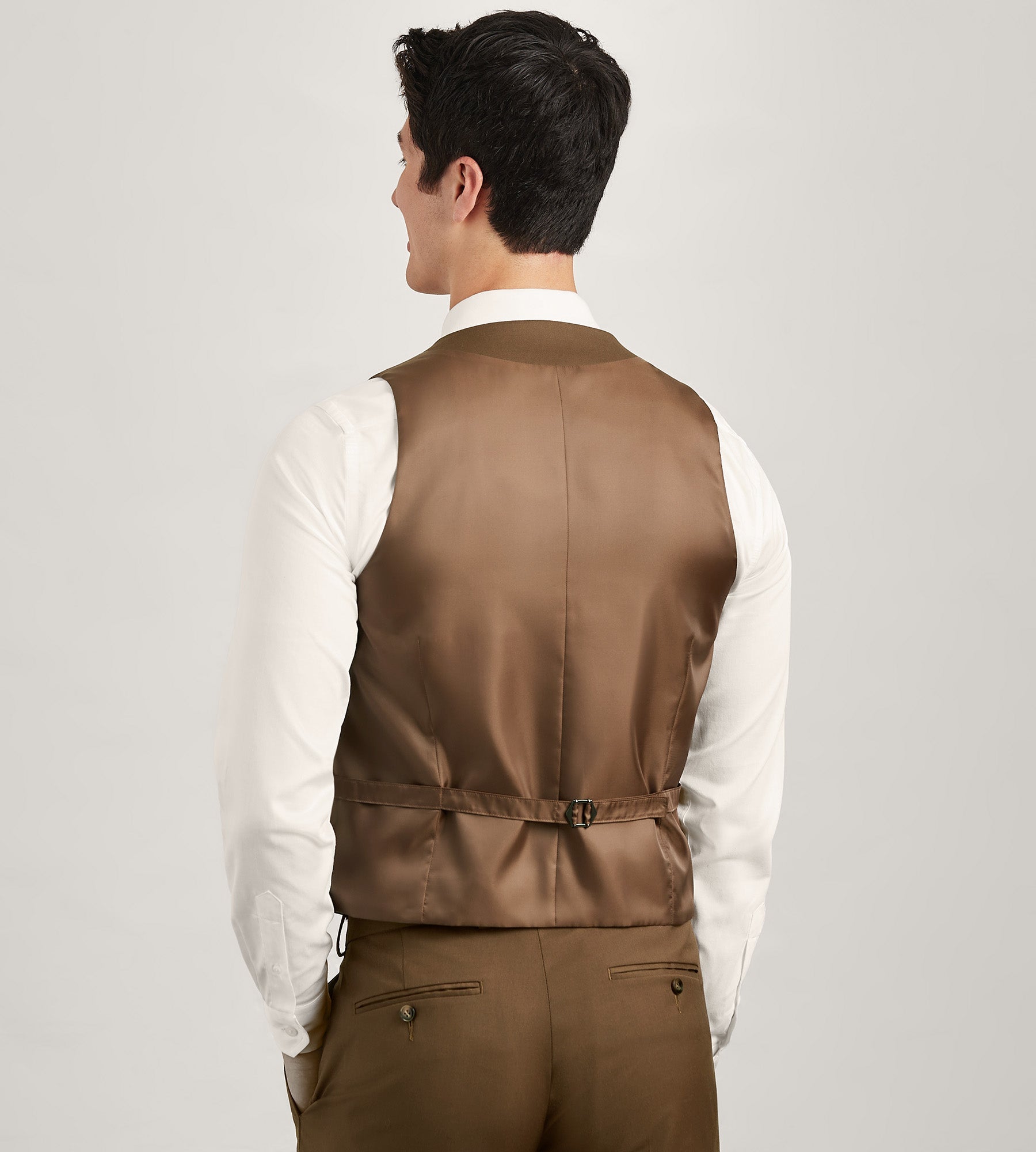 Caramel Solid Suit Vest
