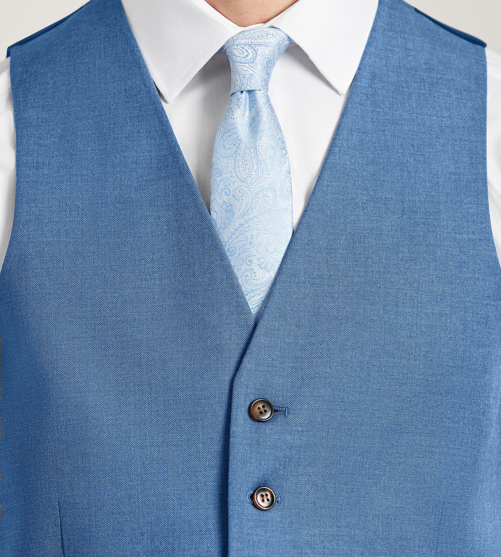 Denim Solid Suit Vest