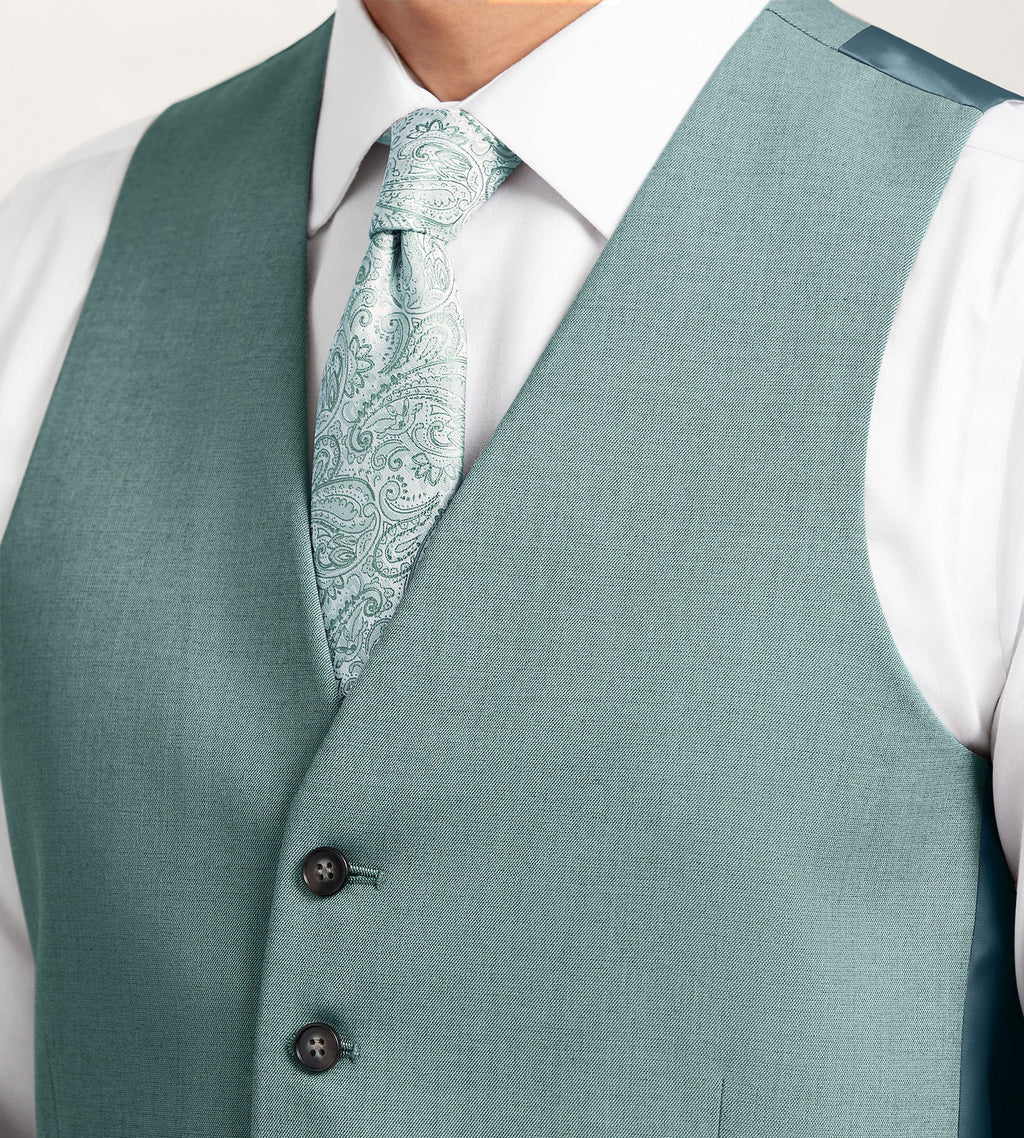 Teal Solid Suit Vest