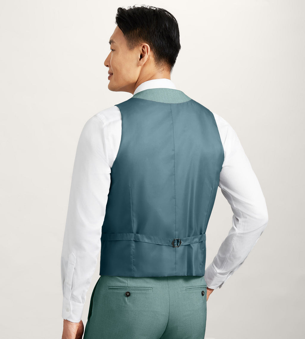 Teal Solid Suit Vest