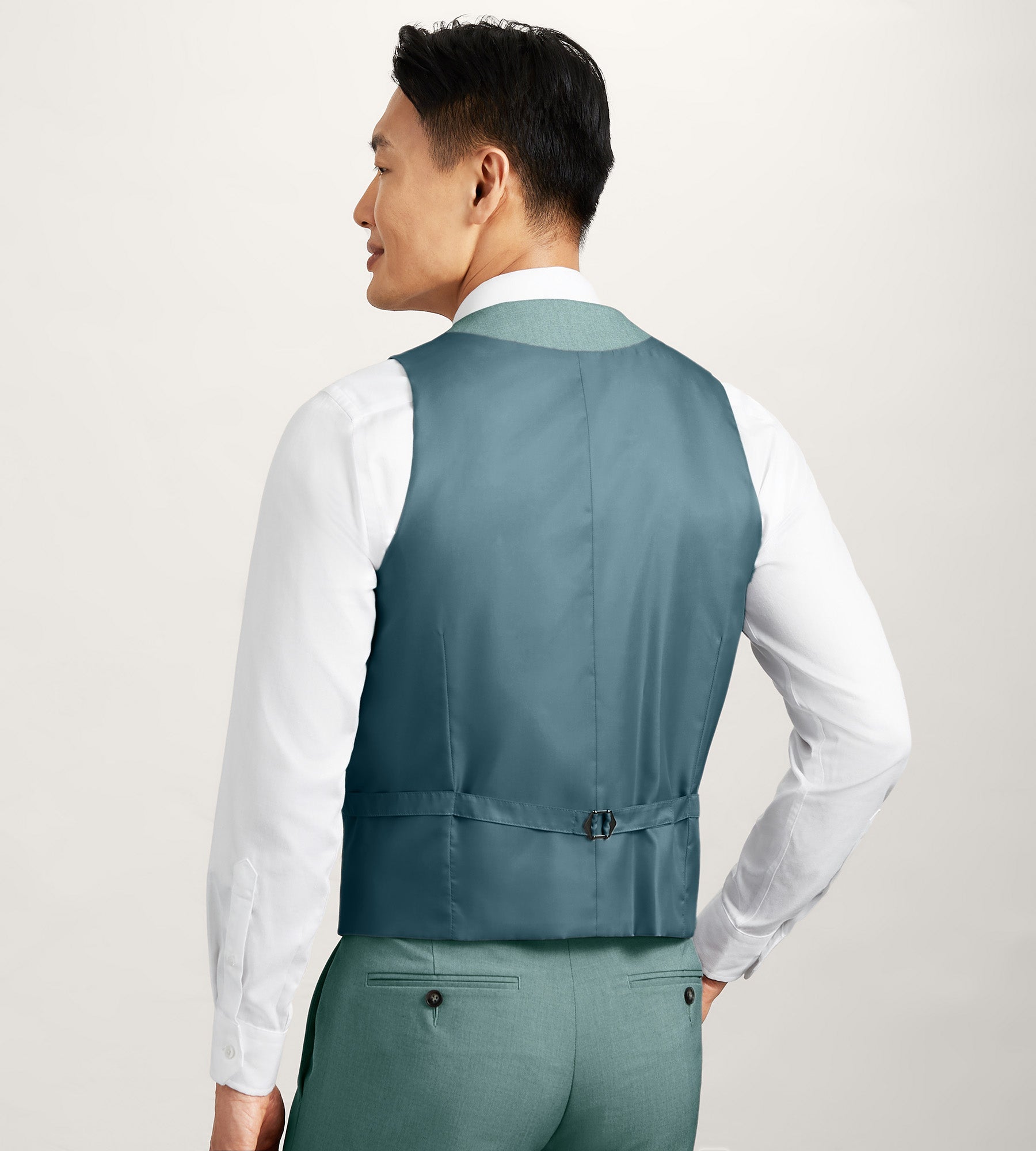 Teal Solid Suit Vest