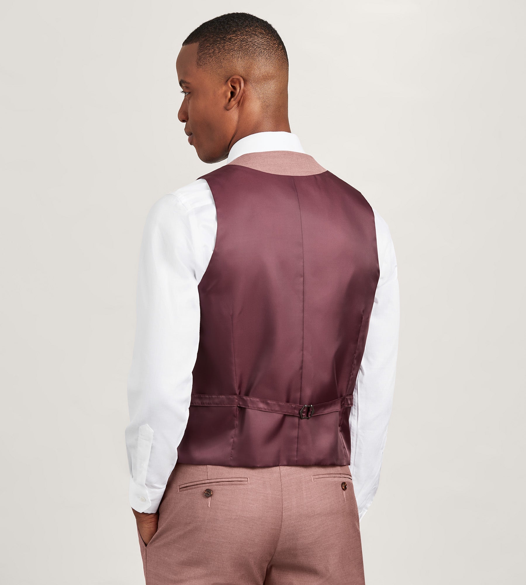 Dark Rose Solid Suit Vest